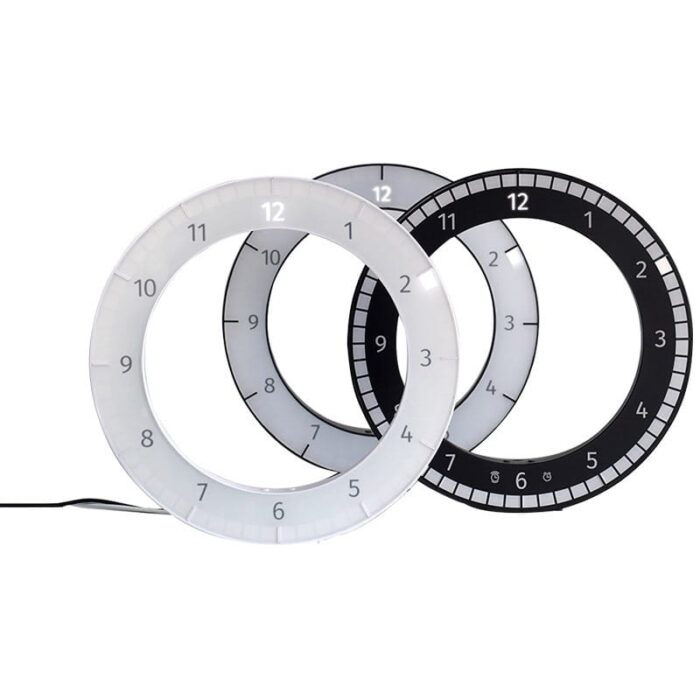 LED Digital Wall Clock Dual-Use Dimming Digital Circular Photoreceptive Clocks - Image 2