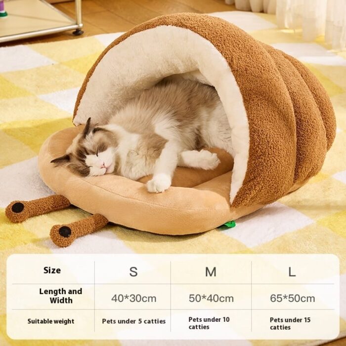 Warm Cat Semi-closed Snail Slippers Nest Pet - Image 7