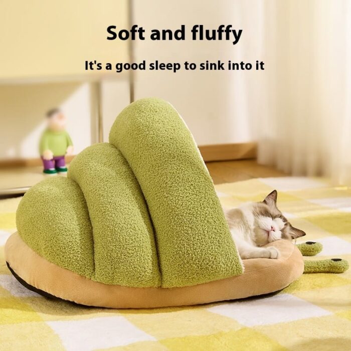 Warm Cat Semi-closed Snail Slippers Nest Pet - Image 2