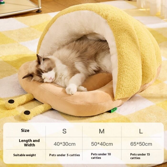 Warm Cat Semi-closed Snail Slippers Nest Pet - Image 6