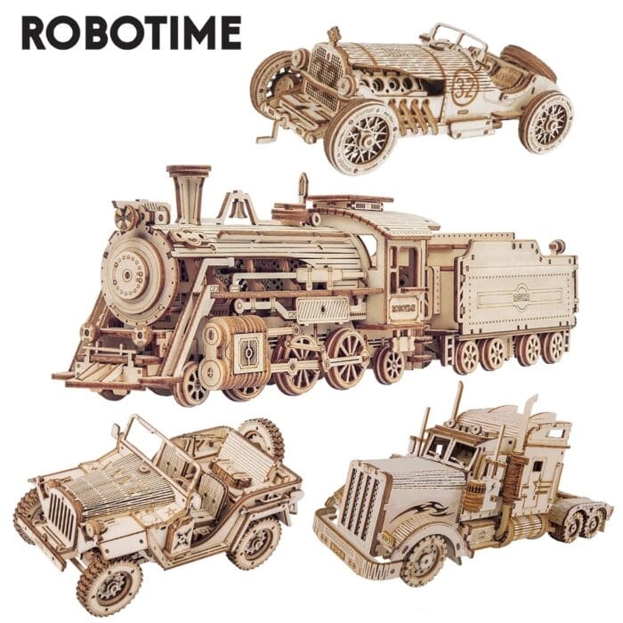 Robotime ROKR Train Model 3D Wooden Puzzle Toy Christmas Gift